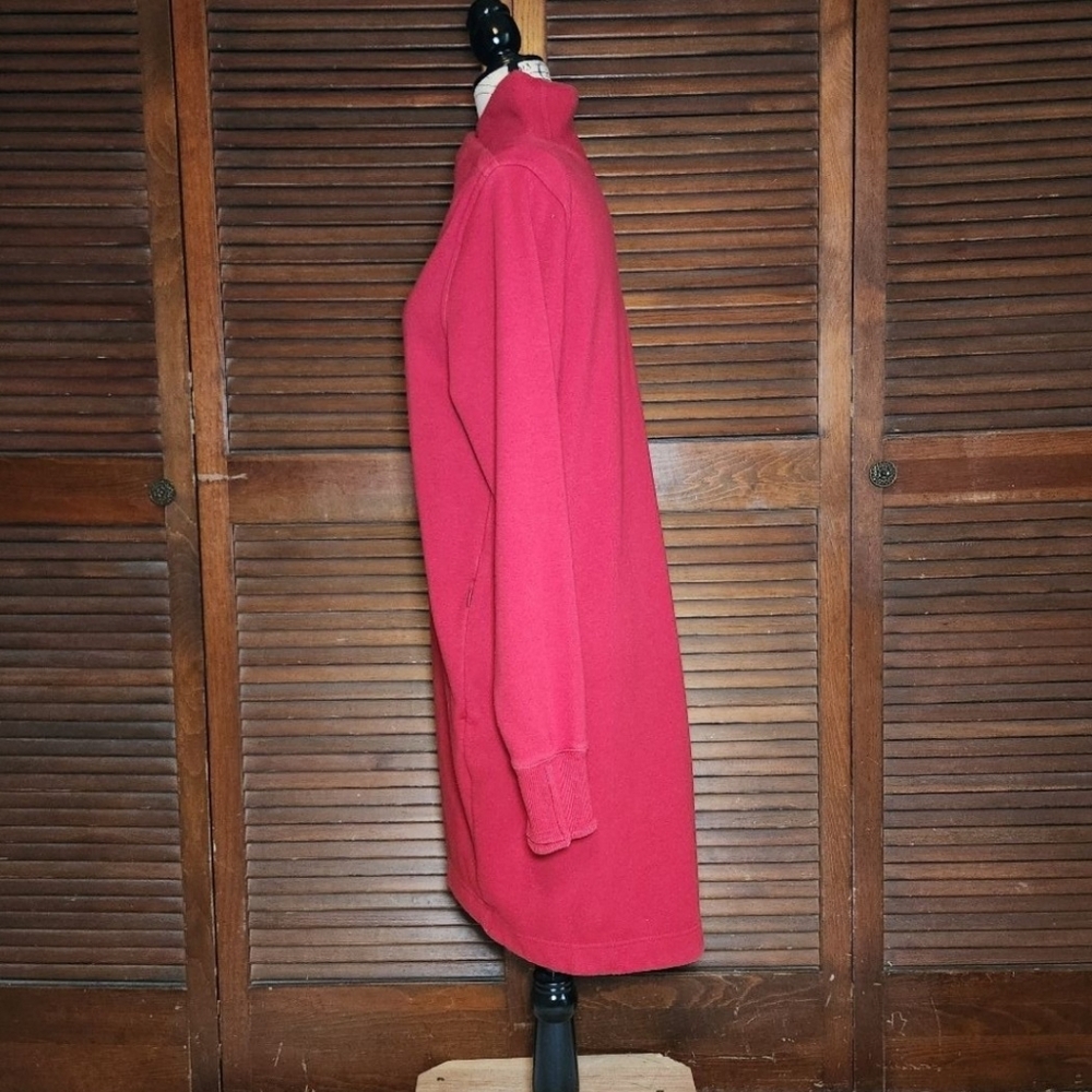 Athleta Cozy Karma Red Mock Neck Oversize Mini Sweatshirt Dress - Picture 4 of 11